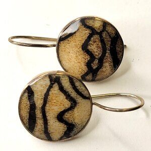 Animal Print Small Round Earrings